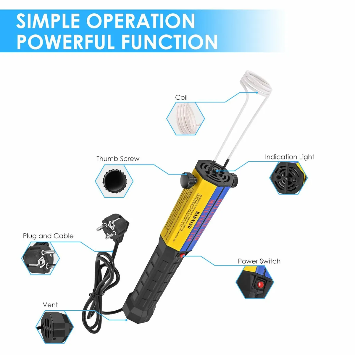1000W Flameless Magnetic Induction Heater - Image 4