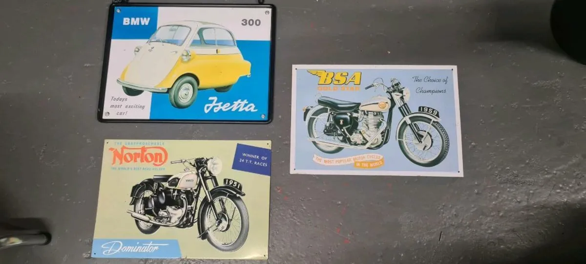 Motorcycle tin signs - Image 1