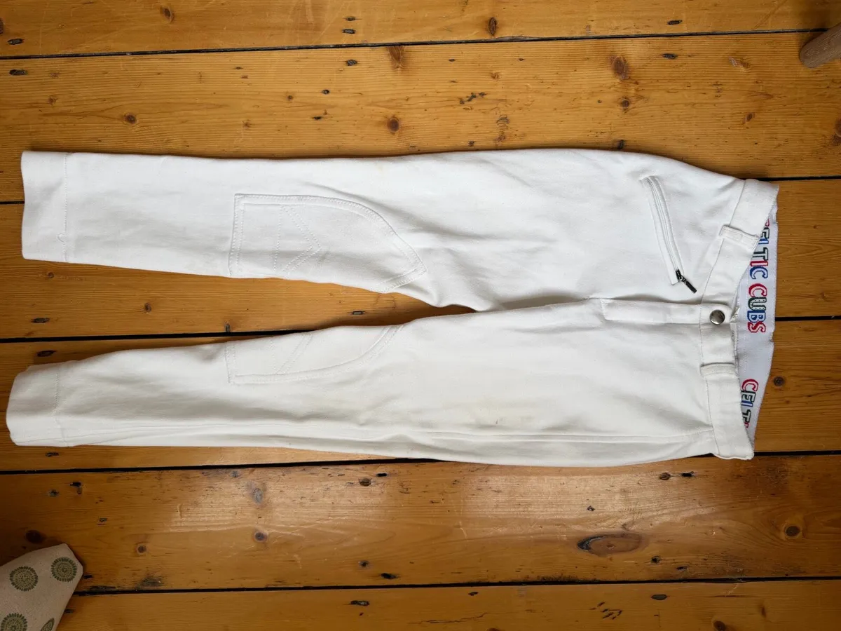 2 pairs of white kids jodhpurs - Image 1