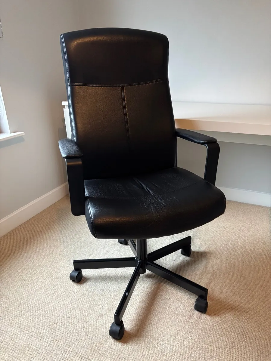 White Ikea Desk with drawers and chair - Image 4