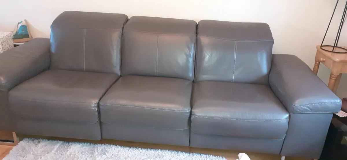 Leather reclining 3-seat sofa - Image 1