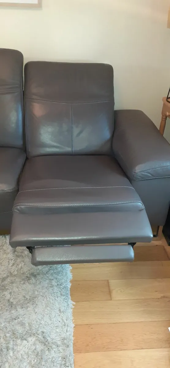 Leather reclining 3-seat sofa - Image 3
