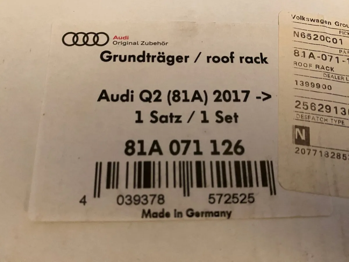 Audi Q2 Roof Bars, Boot Liner, Boot Screen, Guard - Image 2