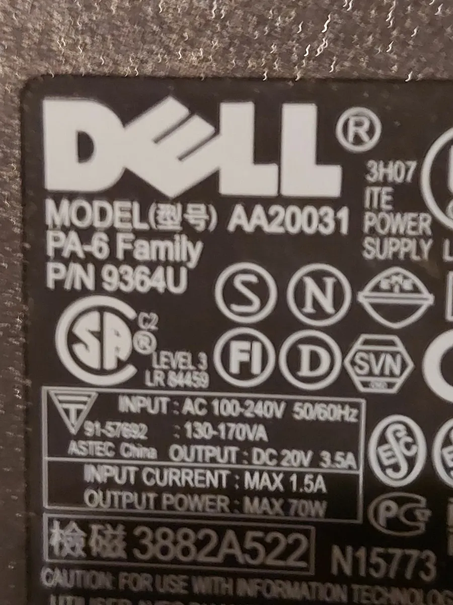 DELL AA20031 20v 3.5amp Power Adaptor - Image 4