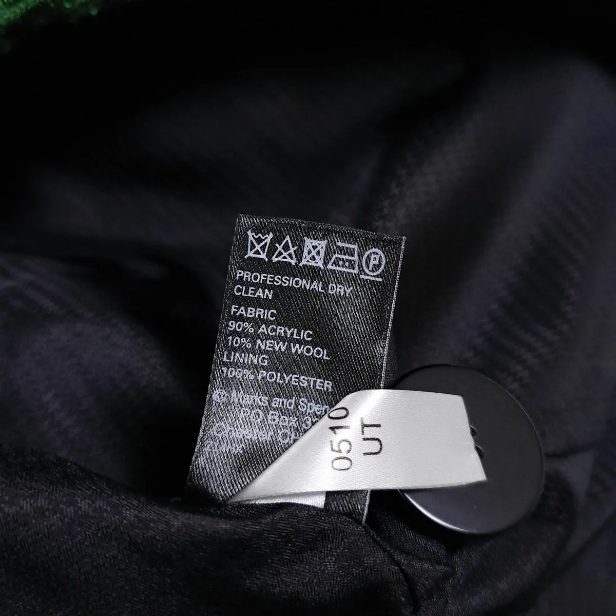 Marks & Spencer Black Green Wool Jacket 10UK/38EU - Image 2