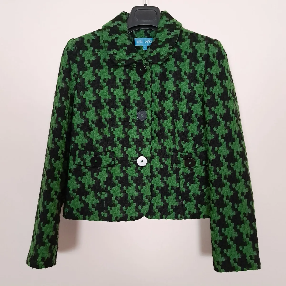Marks & Spencer Black Green Wool Jacket 10UK/38EU - Image 1