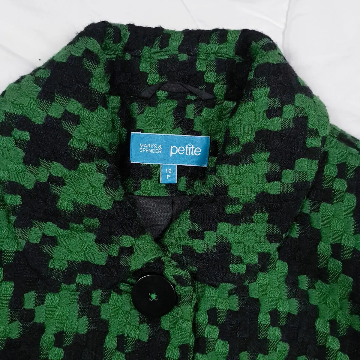 Marks & Spencer Black Green Wool Jacket 10UK/38EU - Image 4