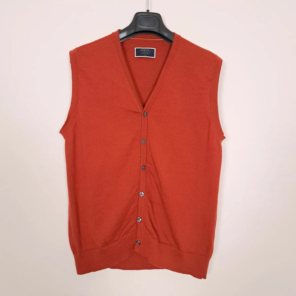Charles Tyrwhitt Orange 100% Wool Vest Gilet L - Image 1