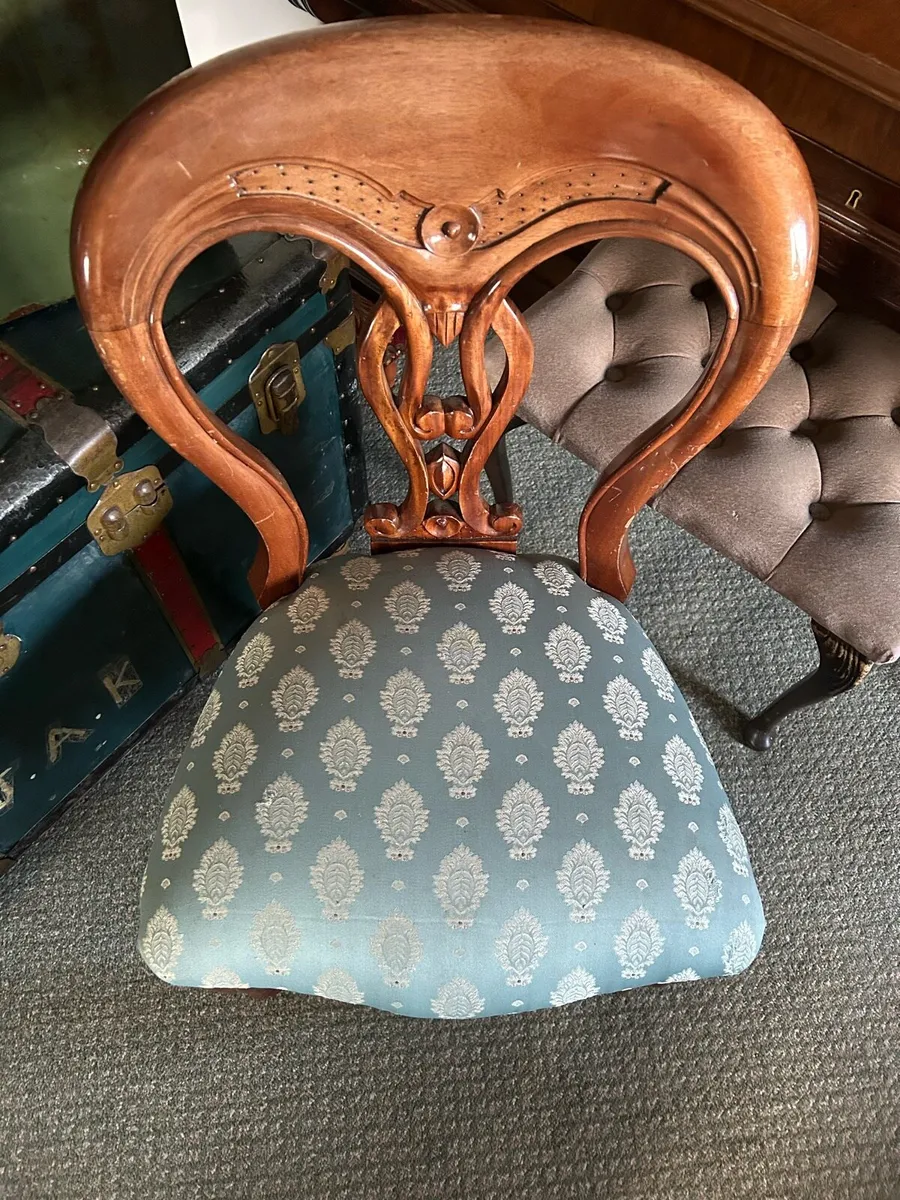 Antique balloon back chairs - Image 4