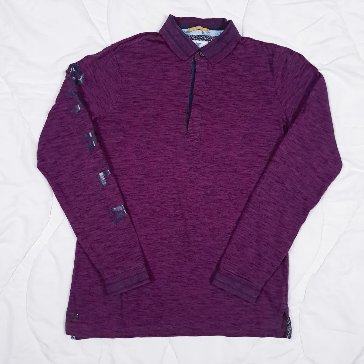 Ted Baker Purple Marl Polo Shirt Top 6UK/34EU - Image 1