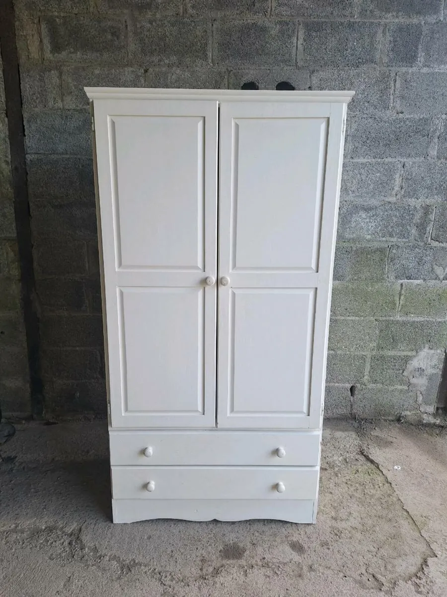 Large pine wardrobe with drawers (DELIVERY) - Image 1