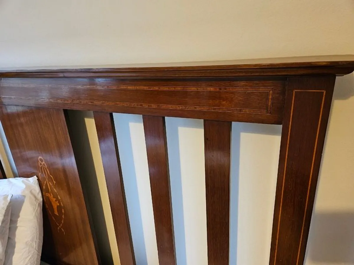 Stunning Antique Mahogany Double Bed , Unique Statement Piece - Image 2