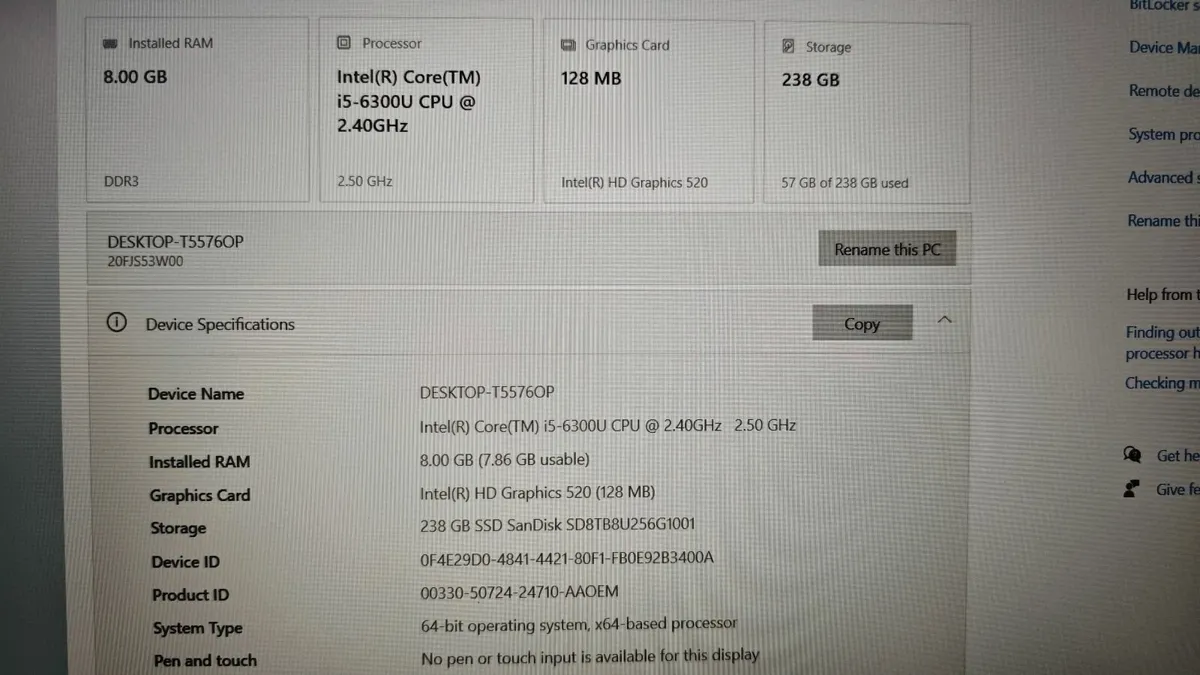 Lenovo ThinkPad T560 i5/8GB/256GB Laptop NoteBook - Image 2