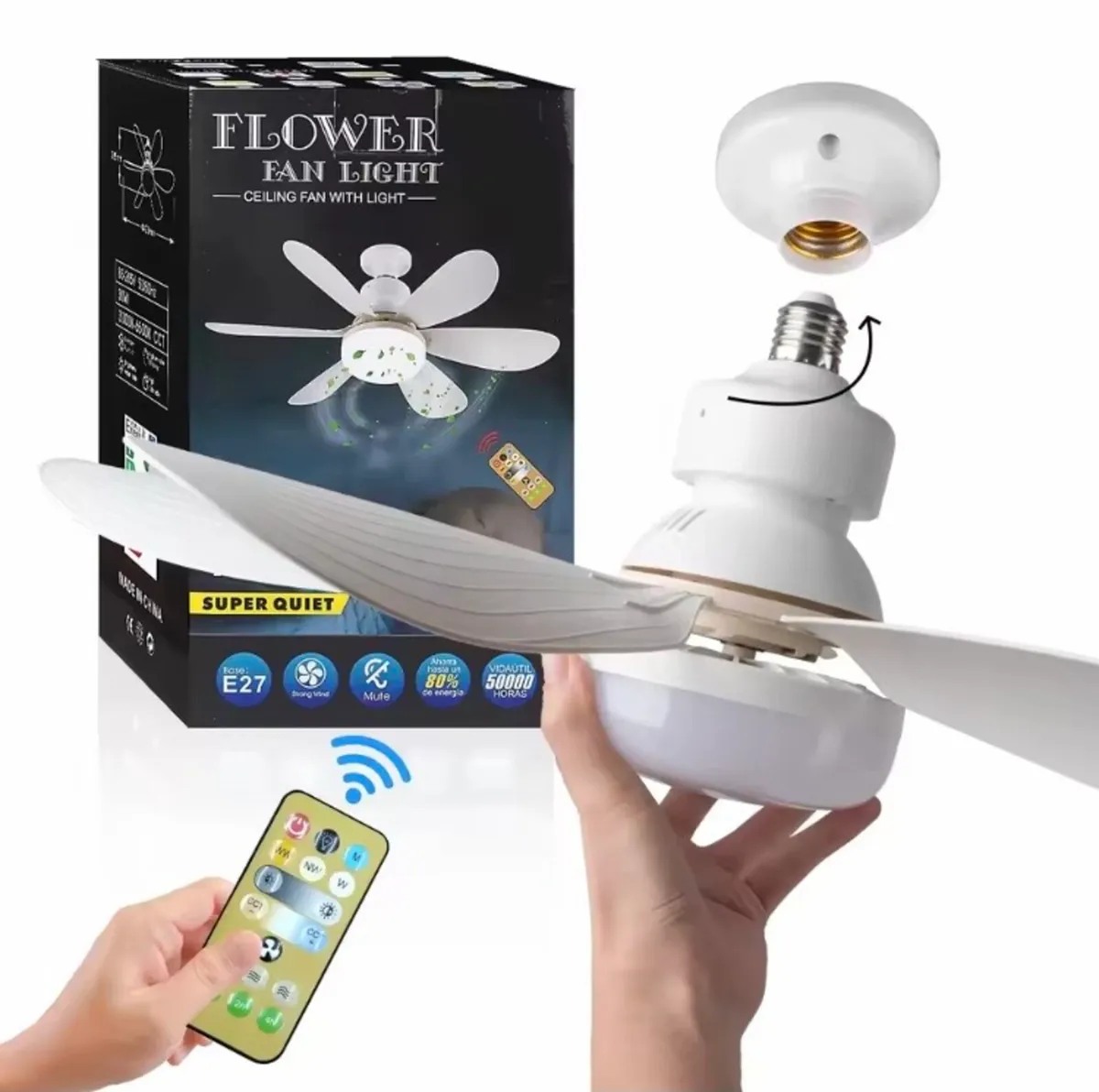 Ceiling fan light with remote - Image 1