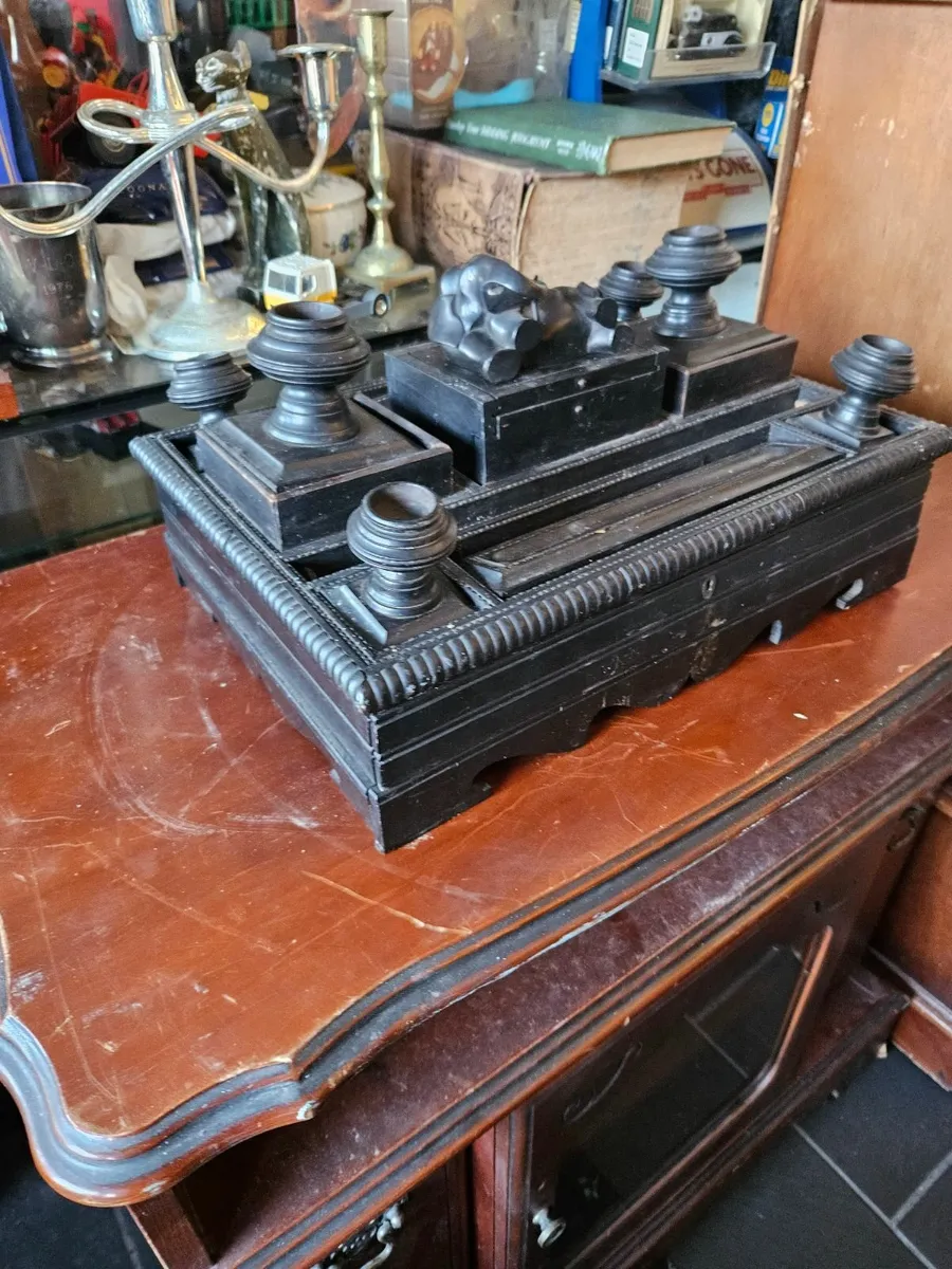 Vintage Antique Ebony Writing Box - Image 4