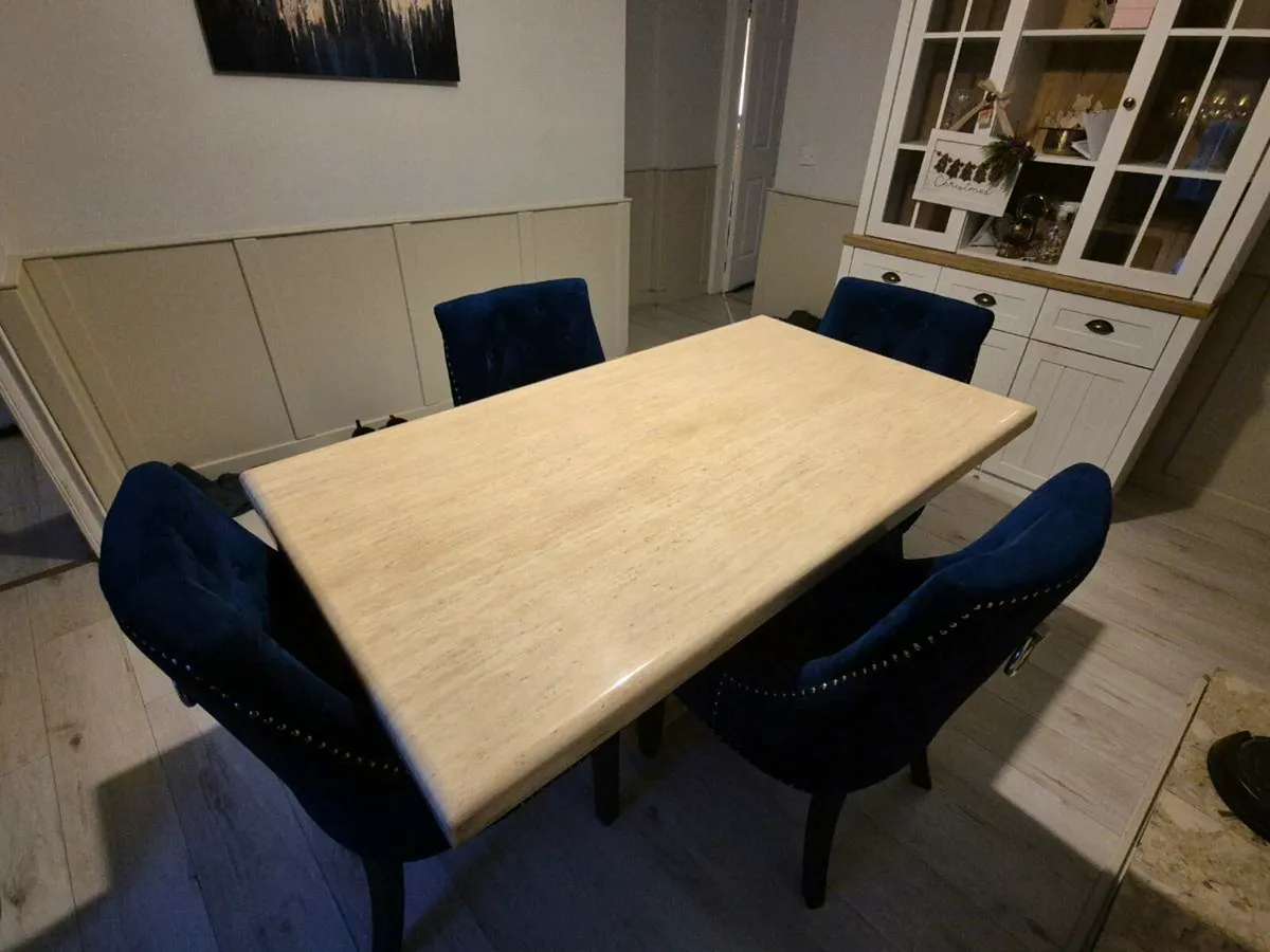 Marble Dining Table & 4 chairs - Image 2