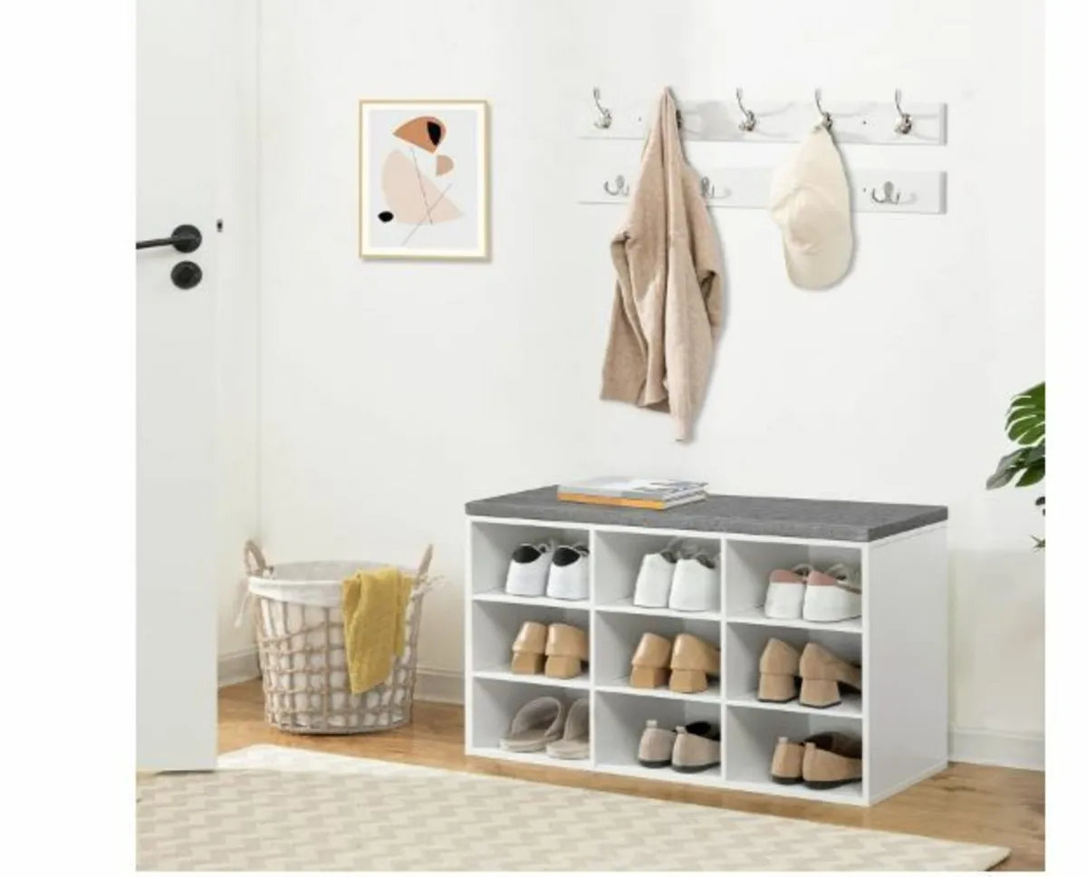 Wardrobe Shoe Rack Set, Shoe Bench - Image 4