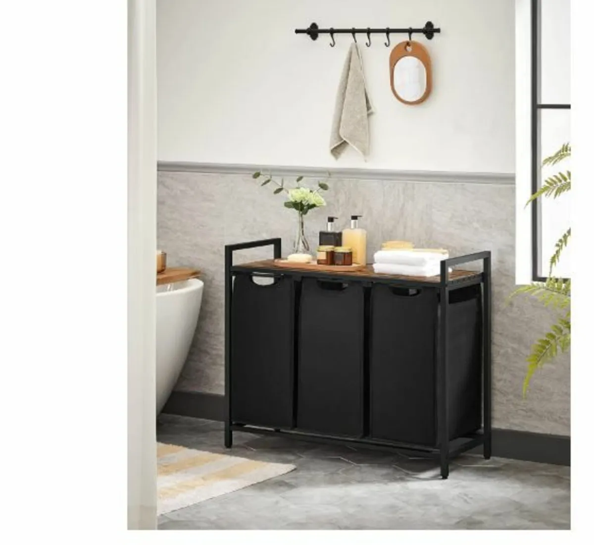 Laundry Basket, 3 Compartments - Image 3