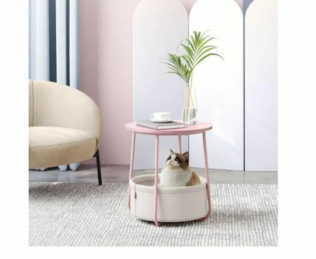 Round Side Table, Small Coffee Table, Living Room - Image 2