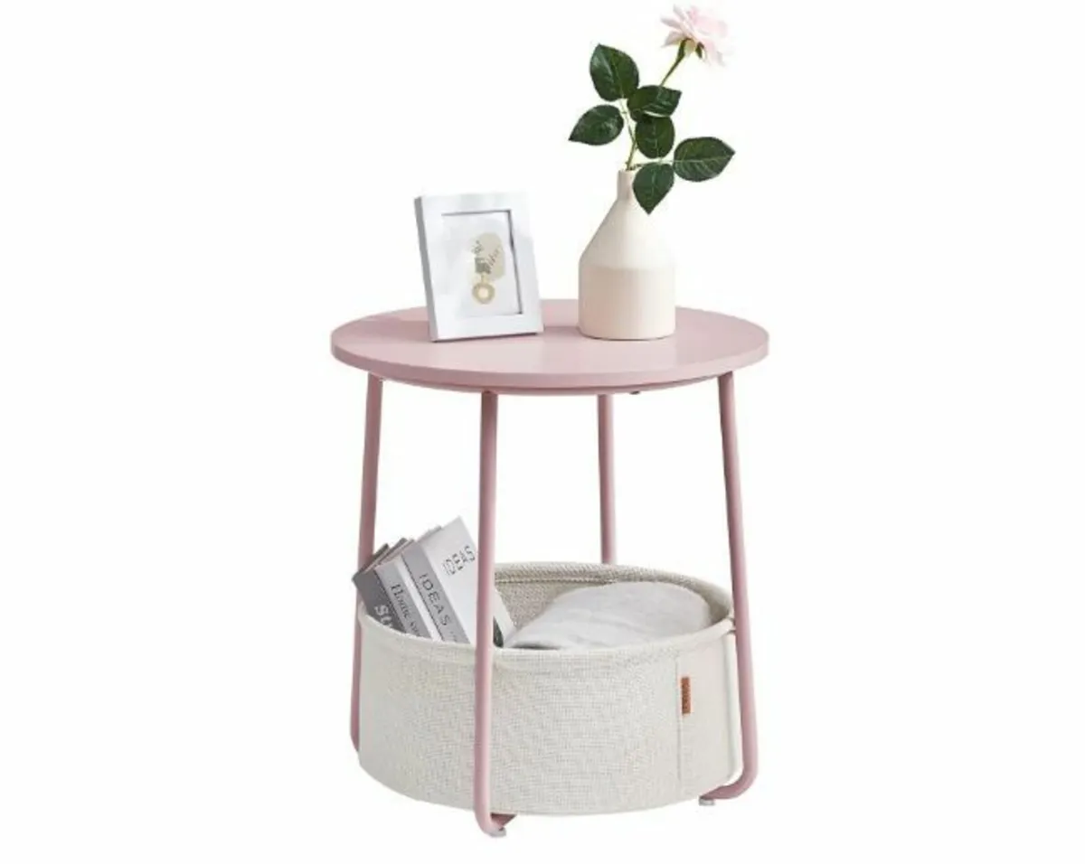 Round Side Table, Small Coffee Table, Living Room - Image 4