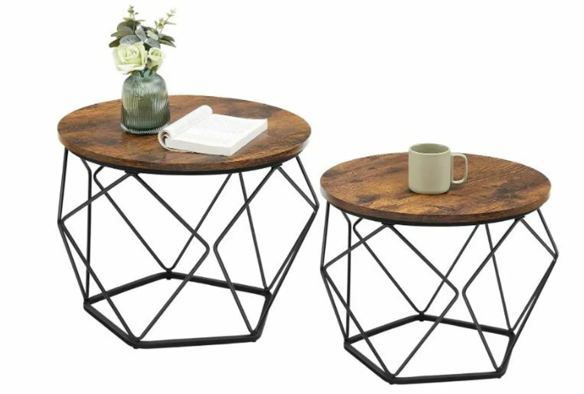 Round Coffee Table, Set of 2 - Image 1