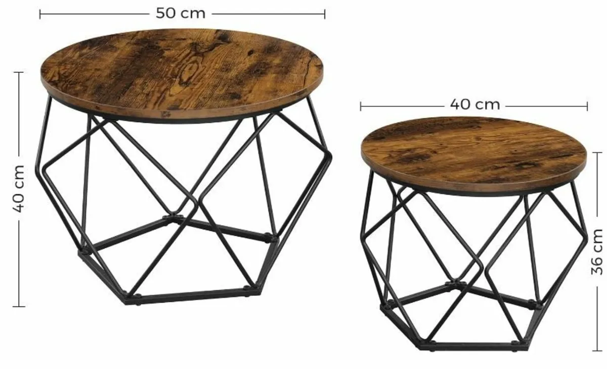 Round Coffee Table, Set of 2 - Image 3