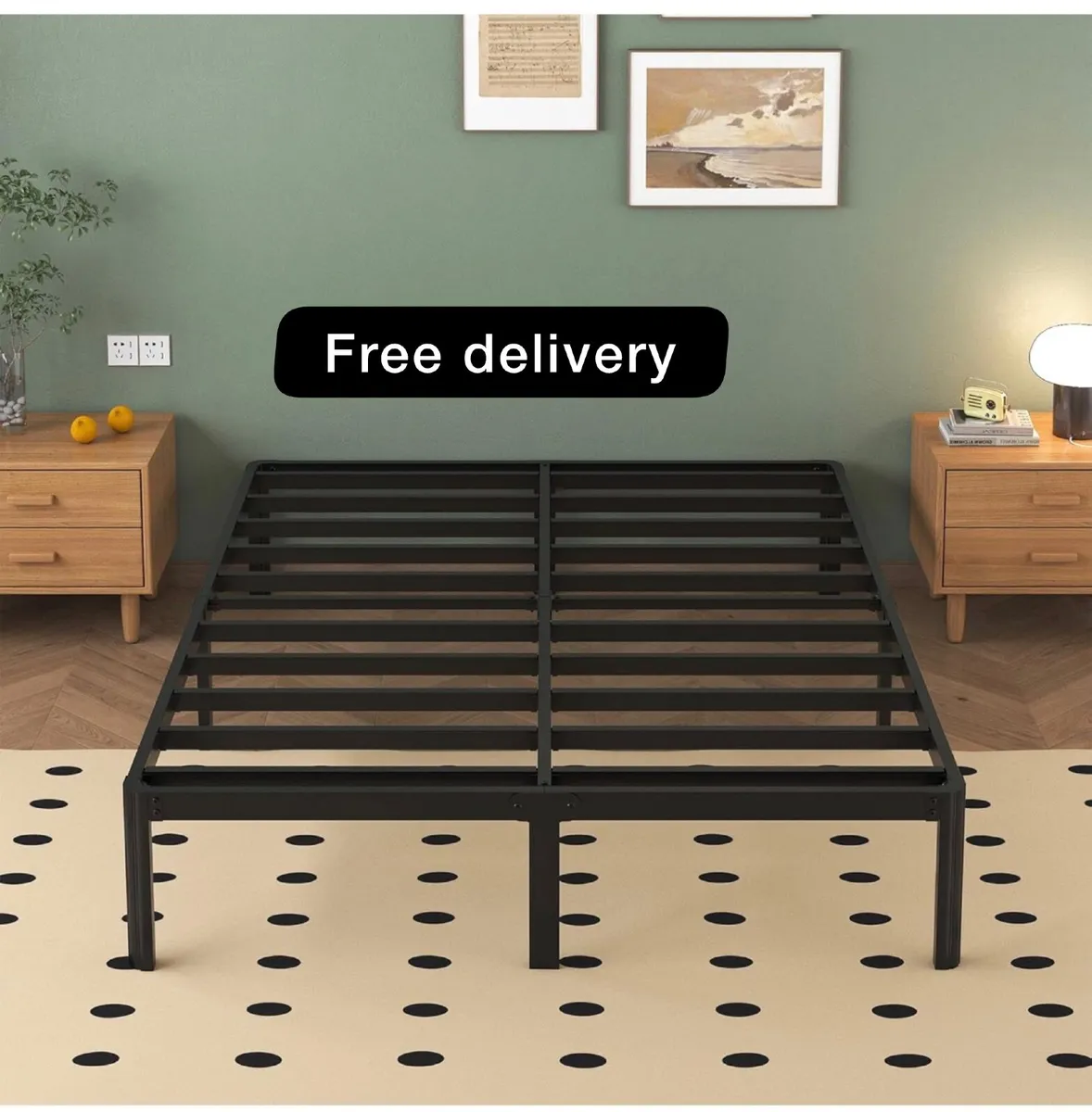 Super King Bed Frame 6ft with Rounded Corner Legs - Image 1