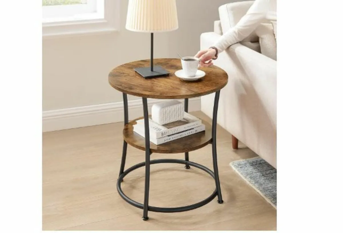 round side table with 2 shelves - Image 2