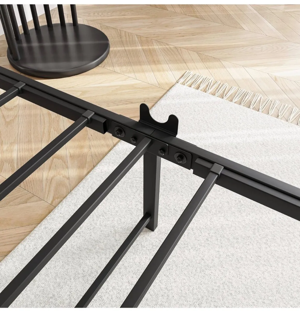 King Size Bed Frame with Wood Headboard,Heavy Duty - Image 3