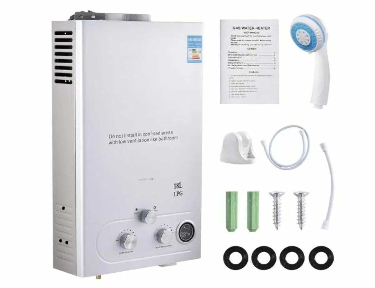 18L Gas Instantaneous Water Heater, 32 KW LPG - Image 1