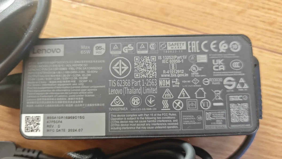 Lenovo 65W 20V 3.25A  Adapter Charger Power Supply - Image 3