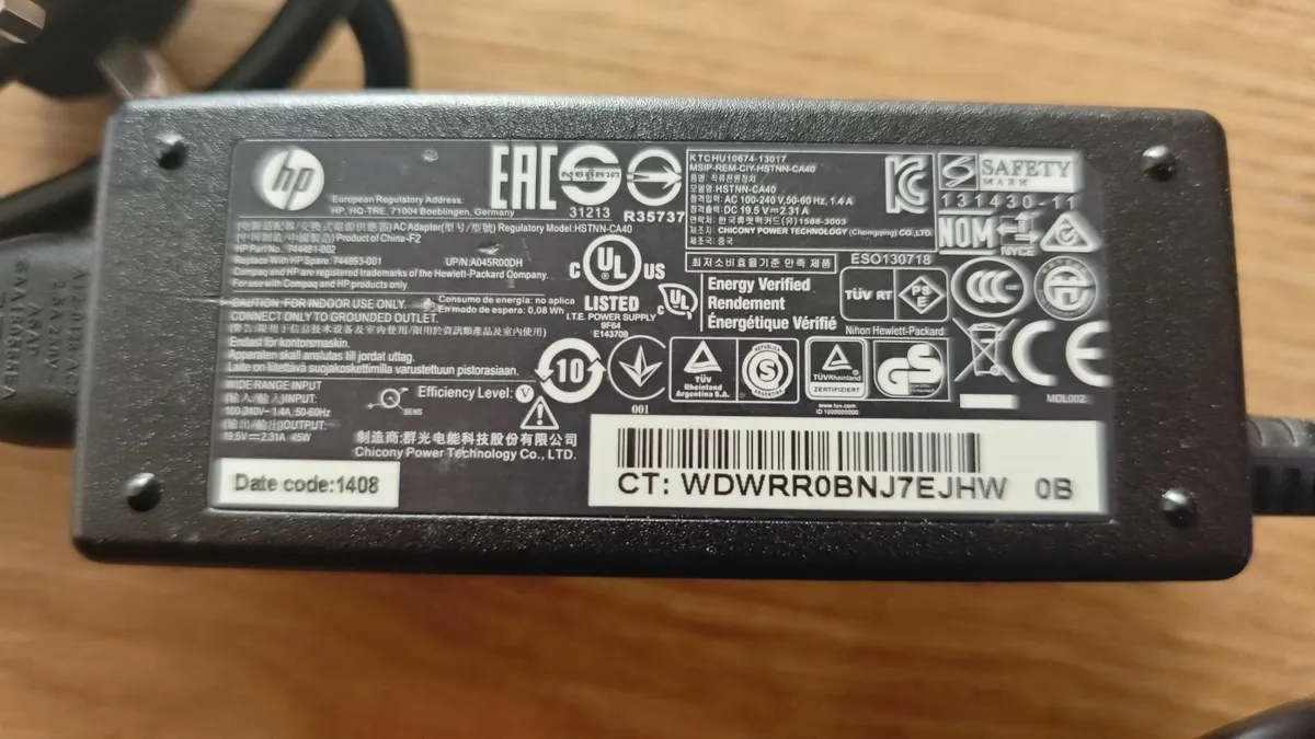 HP 45W 19.5V 2.31A Adapter Charger Power Supply - Image 2