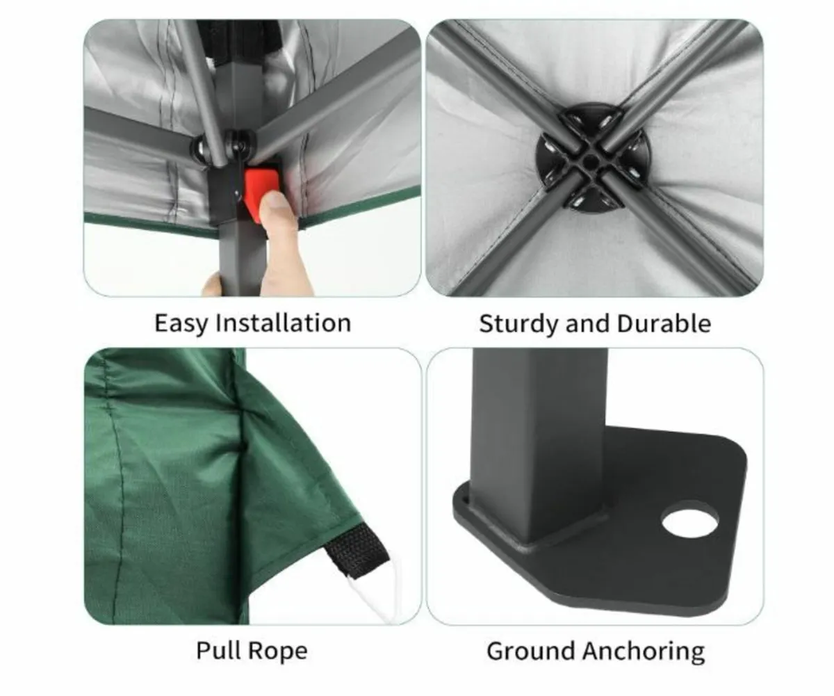 3 x 3 m Pop Up Gazebo with 4 Side Panels - Image 4