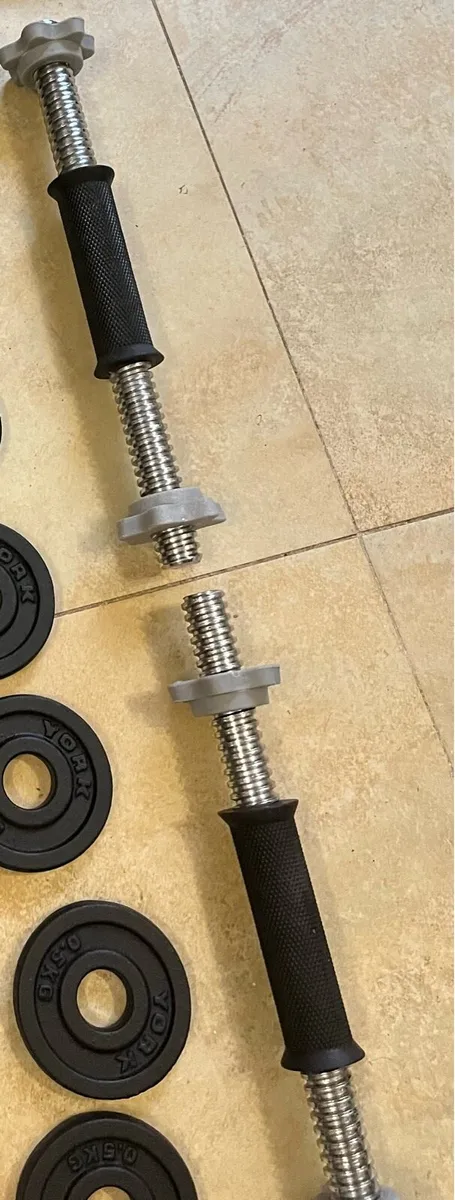 39.5kg cast iron York weight set standard 1” - Image 3