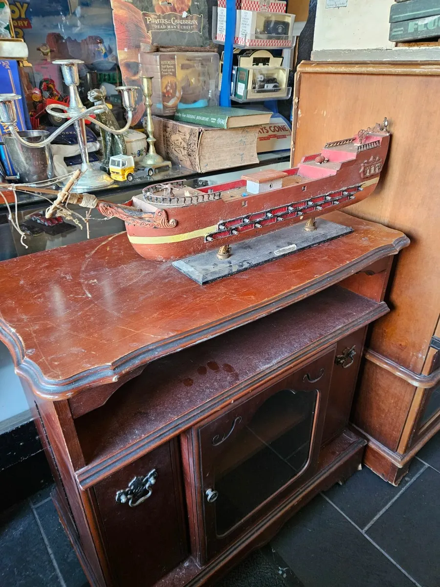 Vintage Handmade Model Sailing Ship - Image 1