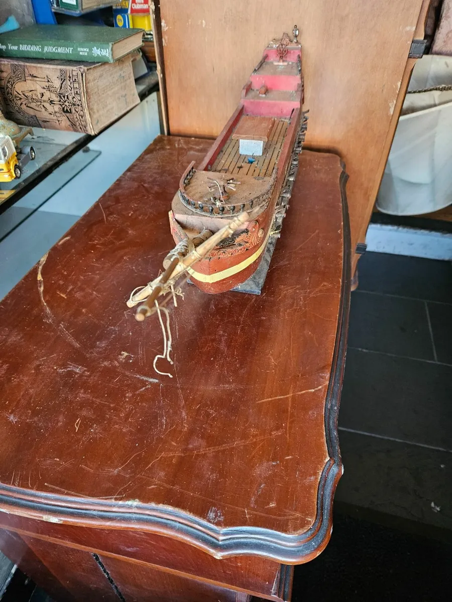 Vintage Handmade Model Sailing Ship - Image 3