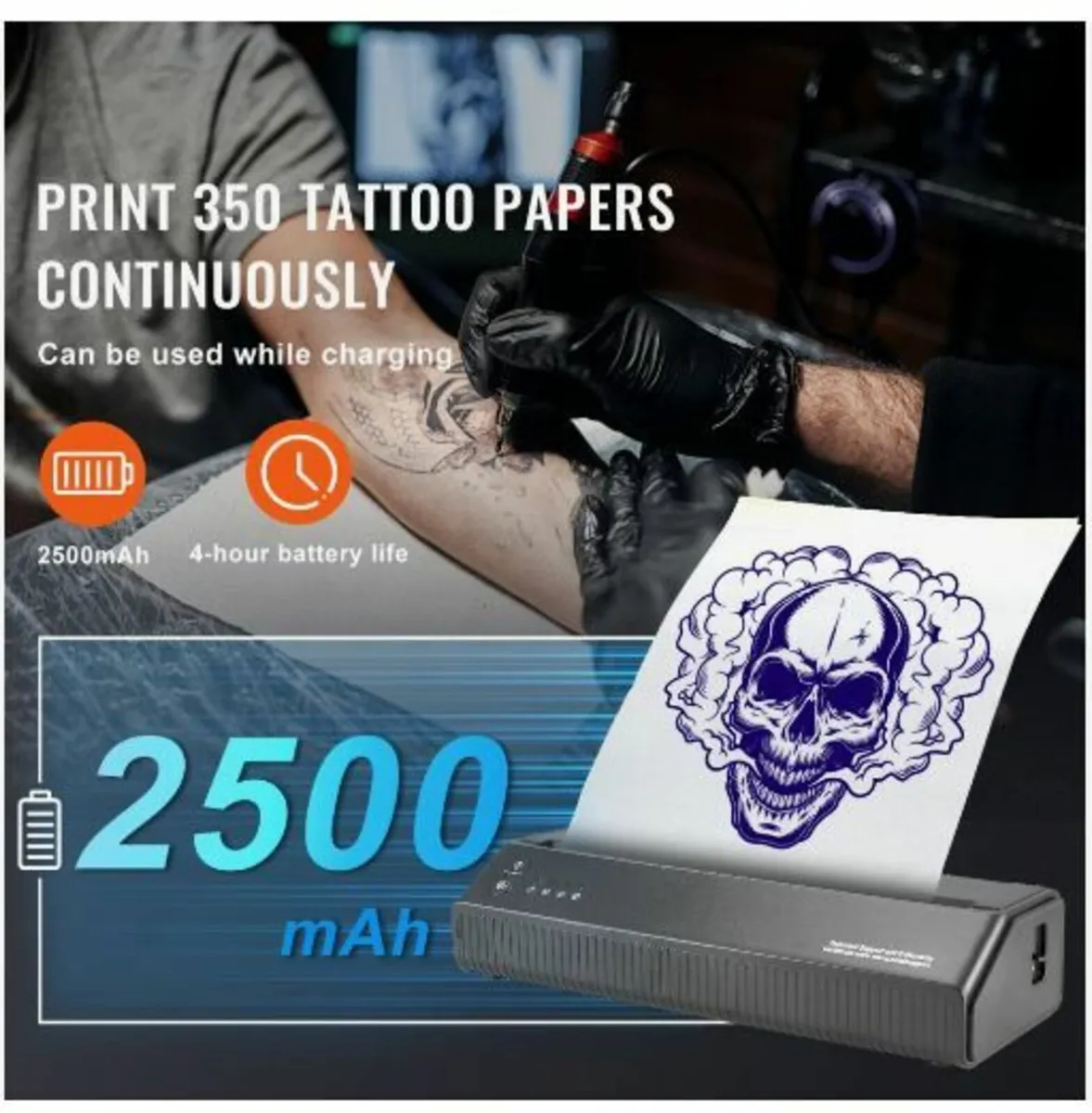 Tattoo Transfer Stencil Printer, Wireless Bluetoo - Image 2
