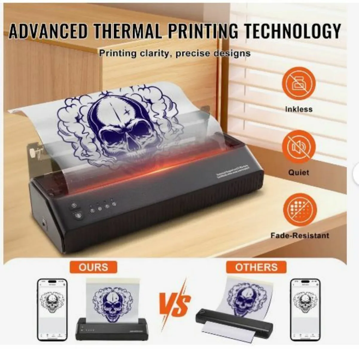 Tattoo Transfer Stencil Printer, Wireless Bluetoo - Image 4