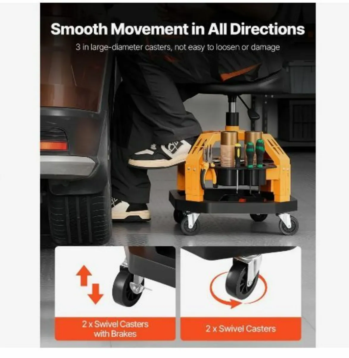 Rolling Shop Stool - Image 2