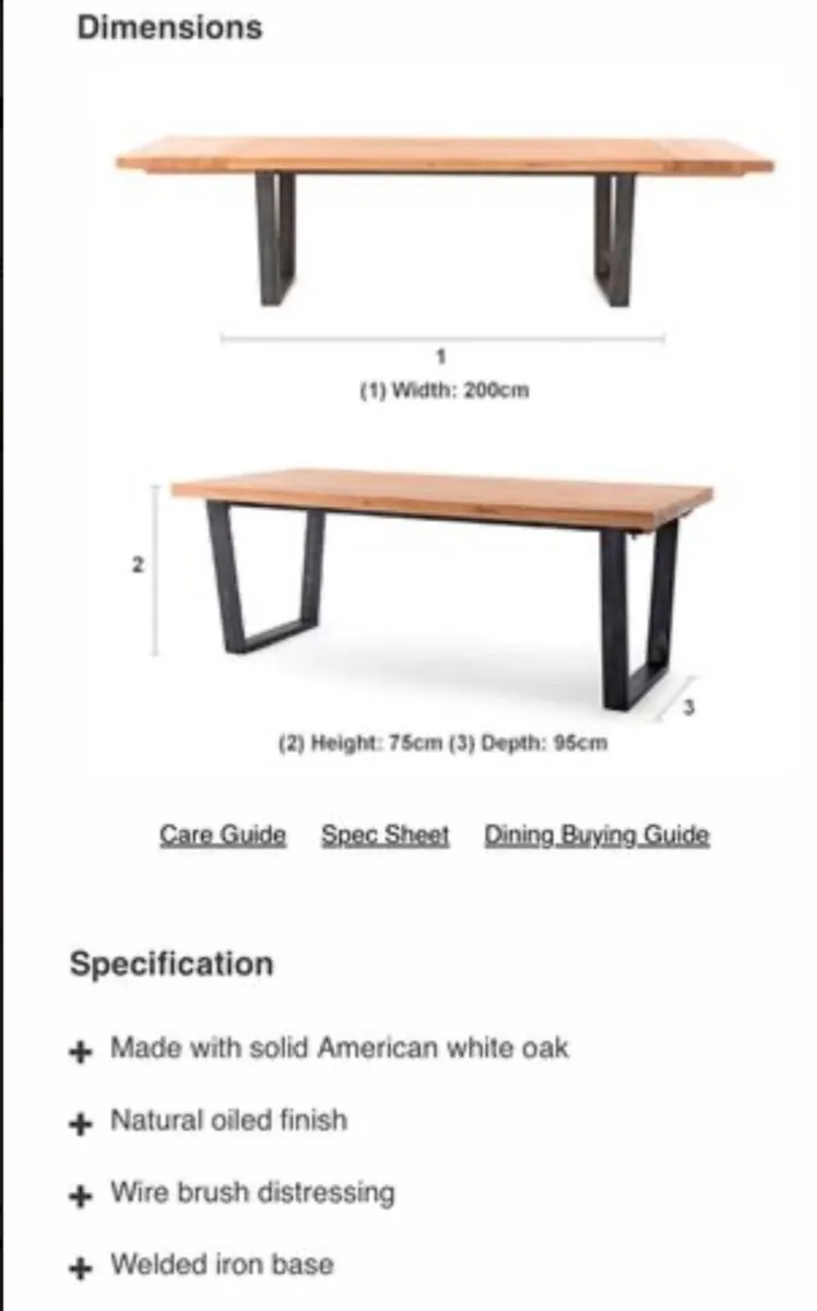 Oak Kitchen table & bench - Image 1