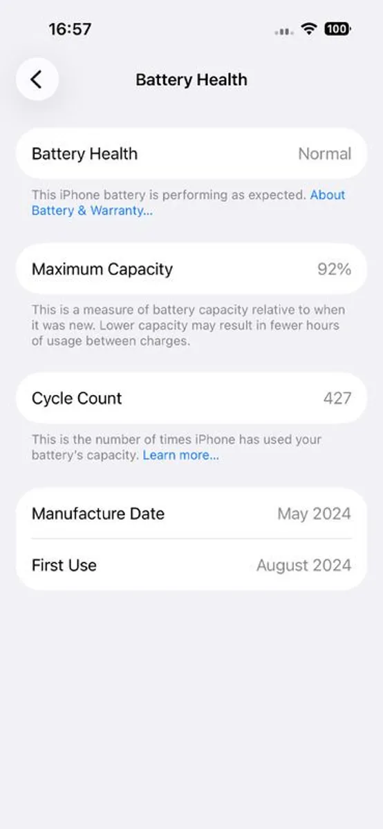 iPhone 15 128GB | 92% Battery Health | Only 427 Cycles - Image 3