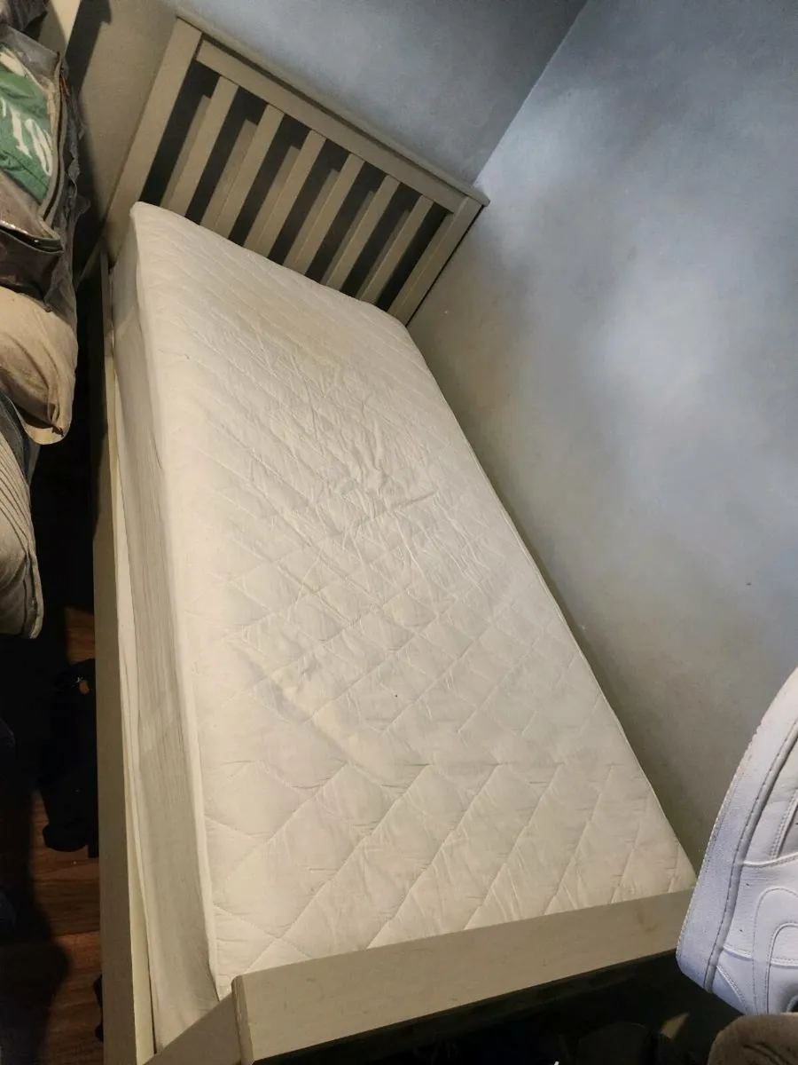 Single bed with matress,  and single bed frame, 1