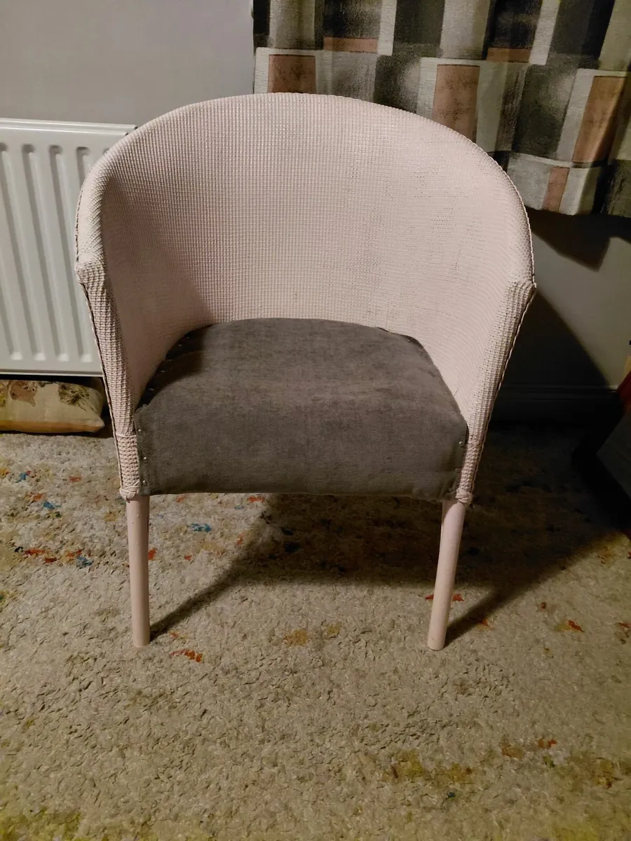 Pale pinkLloyd Loom armchair - Image 2