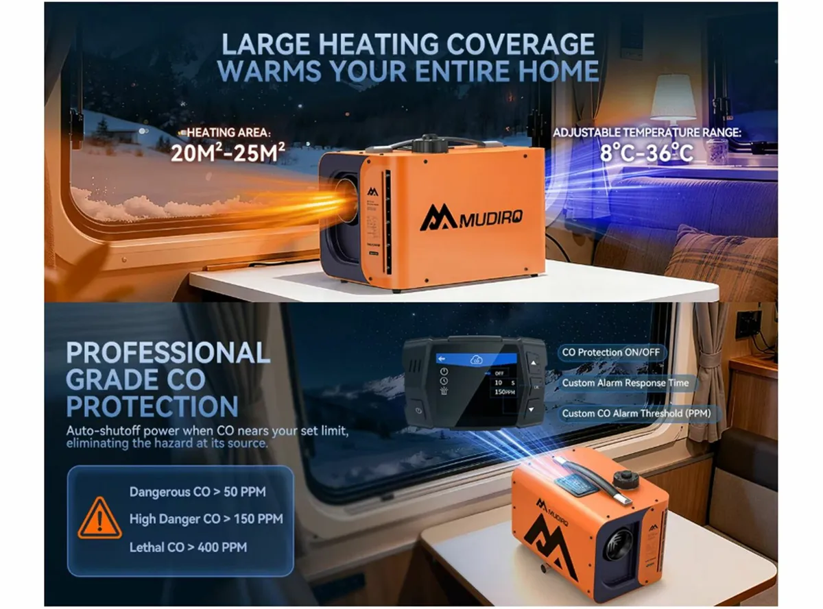 2026y model Diesel Air Heater with CO Protection - Image 2