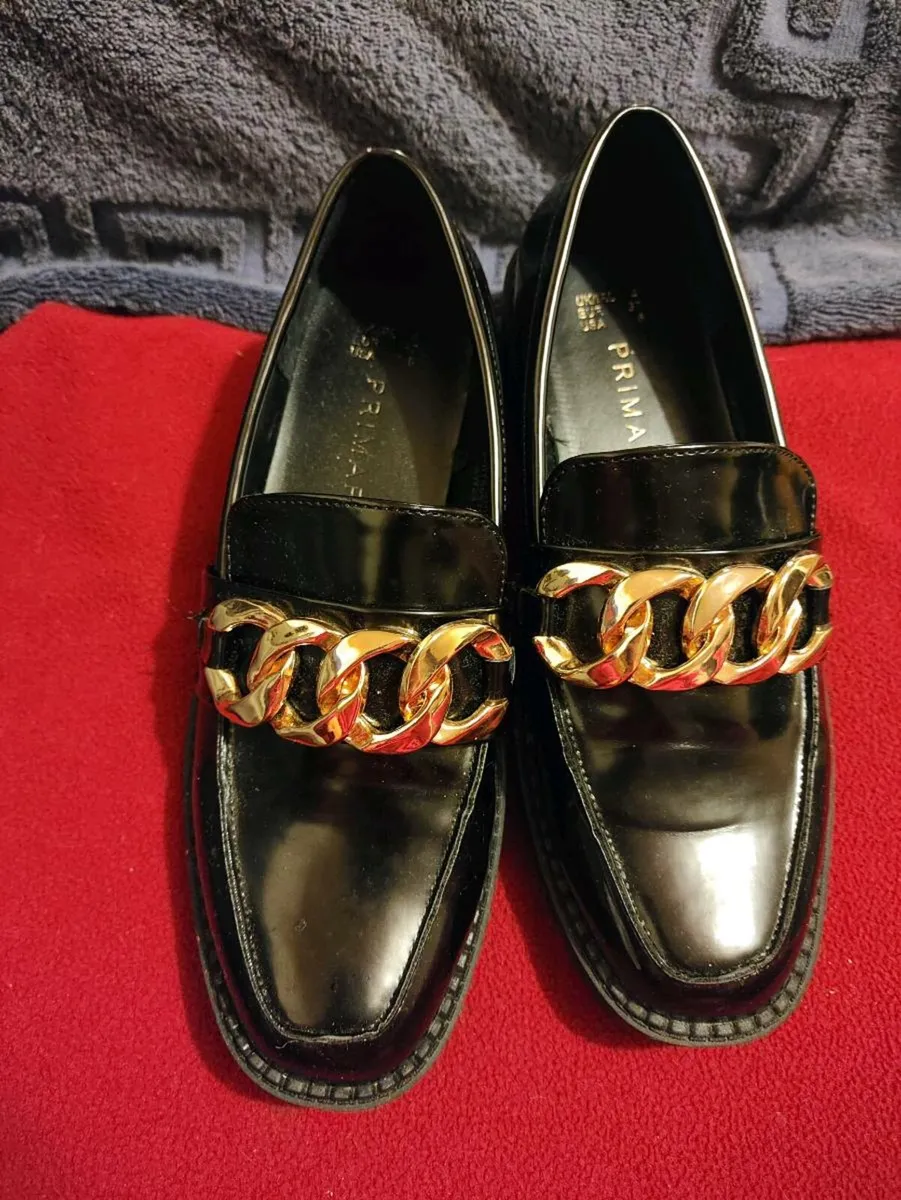Black Glossy Chain Loafers – Size 37 - Image 2