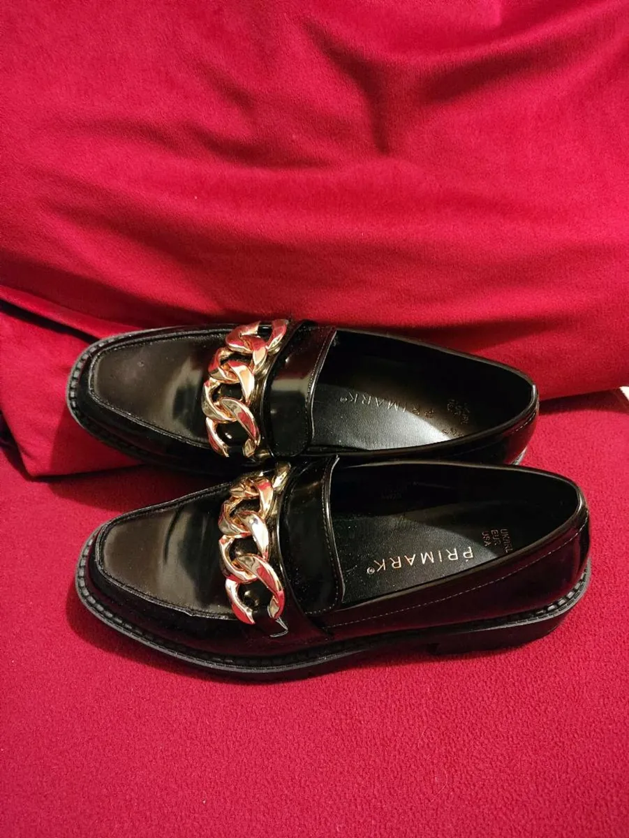 Black Glossy Chain Loafers – Size 37 - Image 3