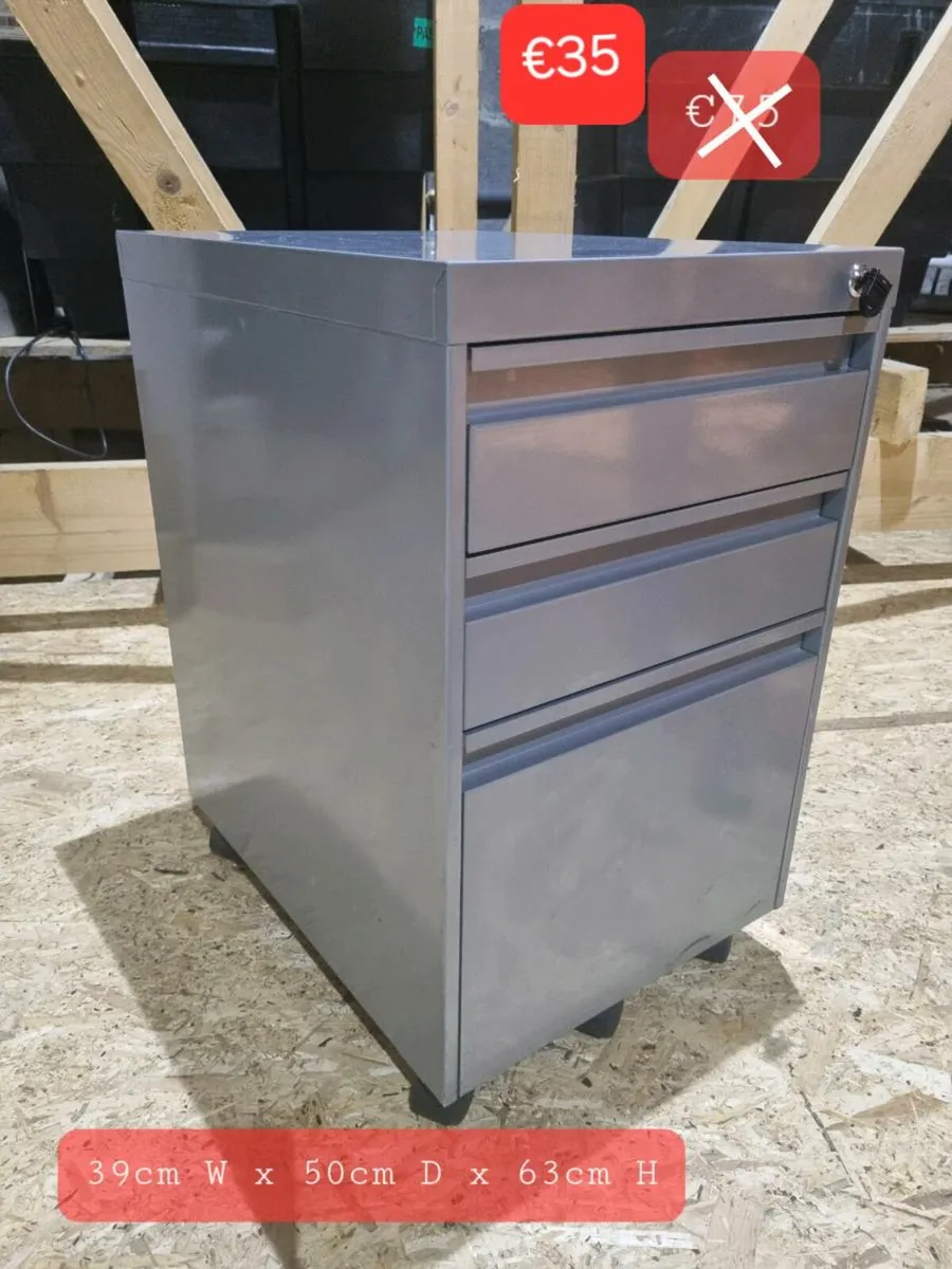 Under desk metal cabinet black and grey available - Image 1