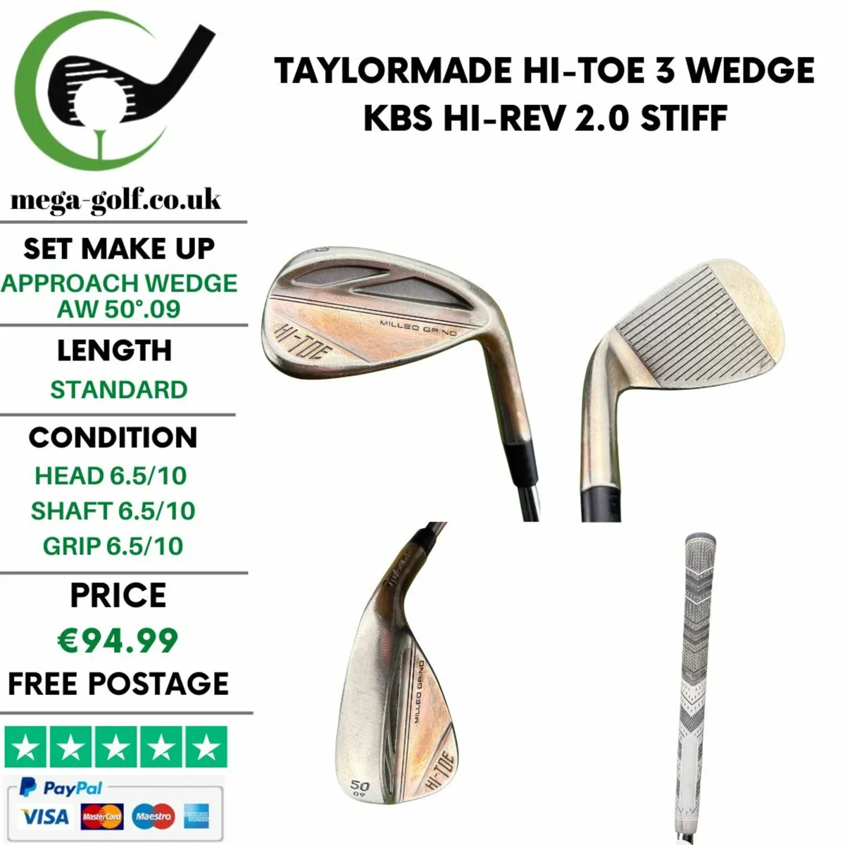 Taylormade Hi-Toe 3 Wedge Aw 50°.09 / Stiff - Image 1
