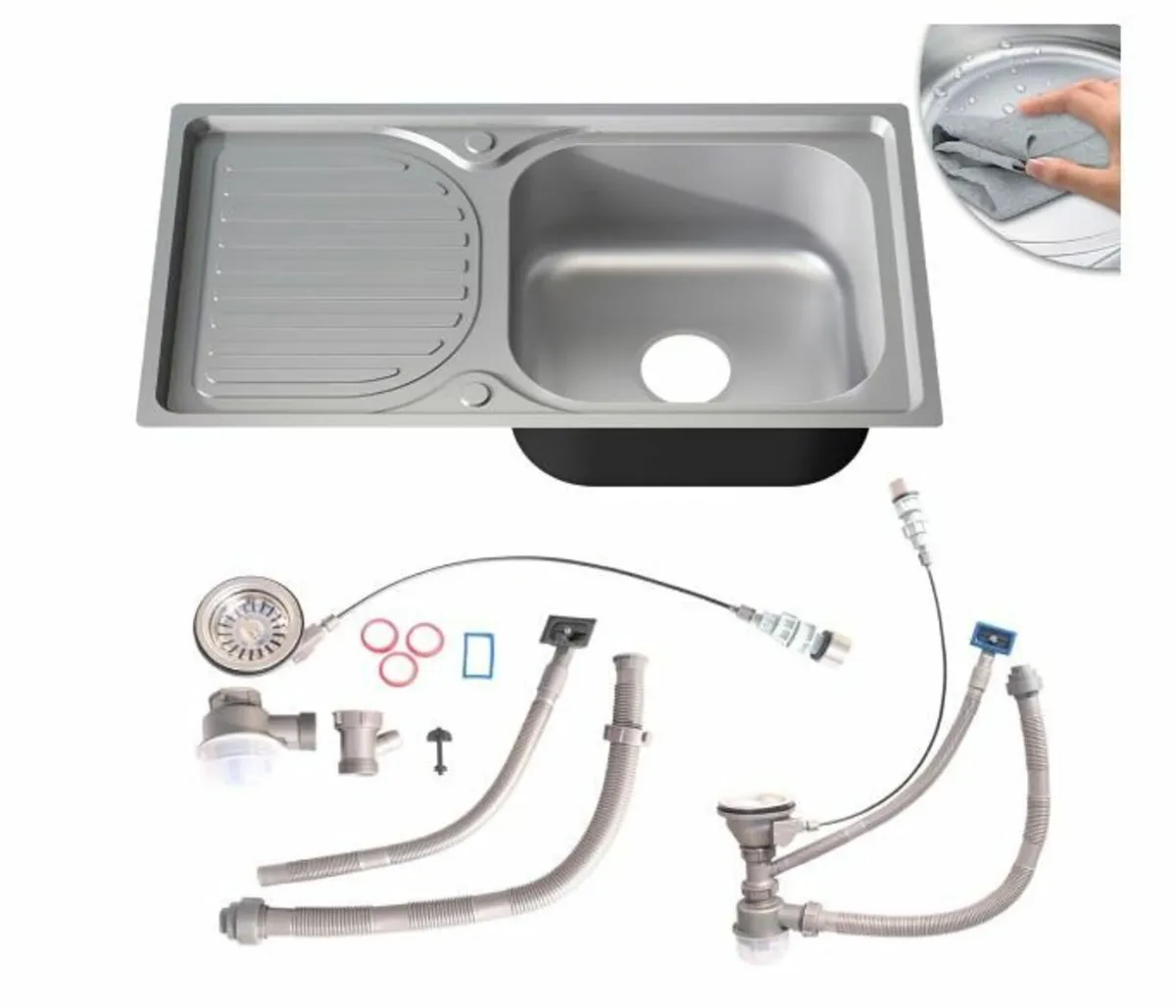 Stainless Steel Built-in Sink 76 x 42 cm - Image 2