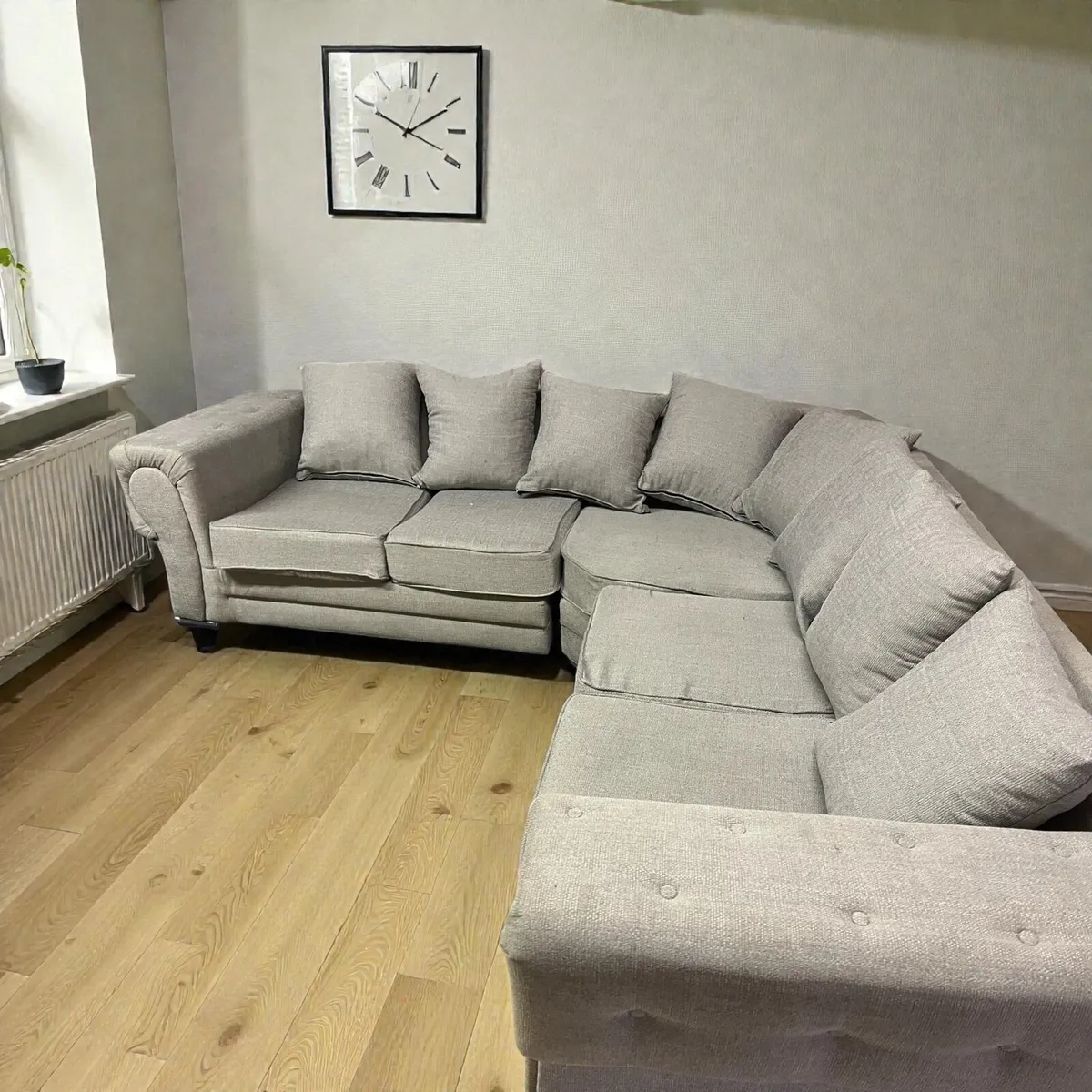 Large grey corner sofa set L couch furniture - Image 3